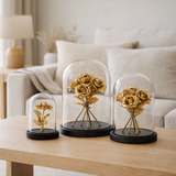 J-Line décoration Bell Jar Rose - verre - or/noir - L en situation