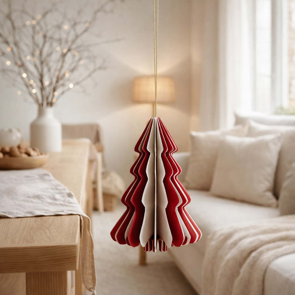 J-Line suspension Tree Pliable - papier - blanc/rouge - grand en situation