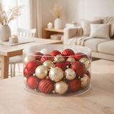 Boule de Noël J-Line - plastique - rouge/or - boîte de 30 en situation