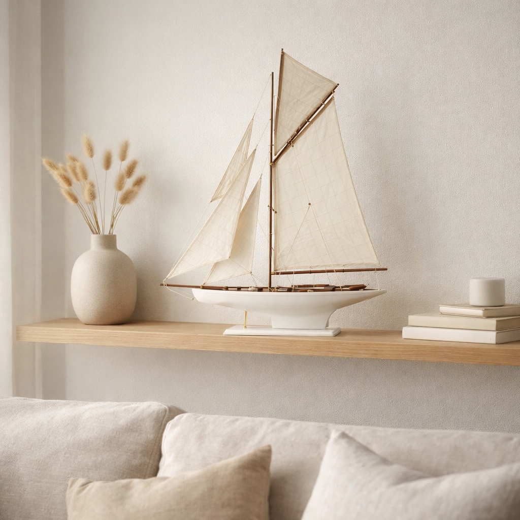 J -line Decoration Saiboat - Wood - Mélange - Grand en situation