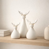 Figurine J-Line Renne - porcelaine - blanc/or - L en situation