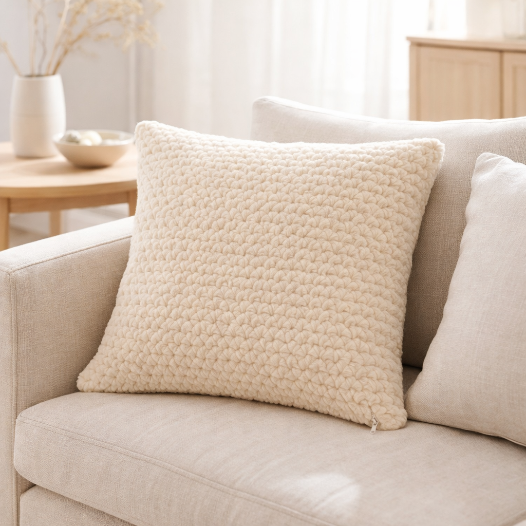 Coussin J-Line - polyester - beige en situation
