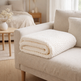Couverture J-Line - polyester - blanc en situation