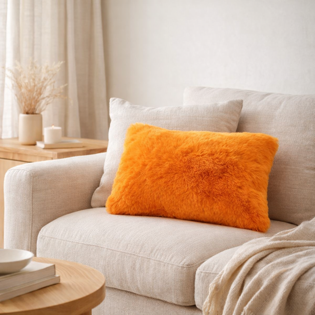 J-Line coussin Cutie - polyester - orange en situation