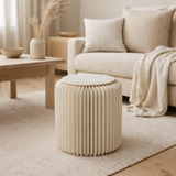 Pouf J-Line pliable - papier - blanc cassé en situation