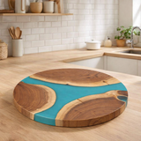J -line SnijPlank Round - Wood / Resin époxy - Natural / Bleu en situation