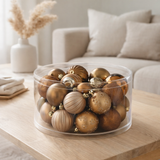 Boule de Noël J-Line - plastique - marron - boîte de 30 en situation