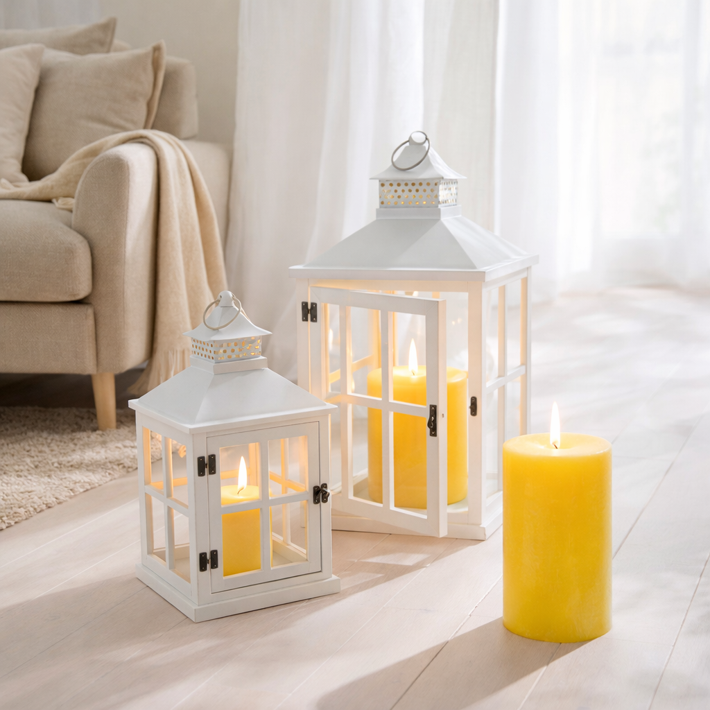J-Line Bougie Cylindre Jaune Extra Extra Large 150U en situation