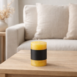 J-Line Bougie Cylindre Jaune Petit 18U en situation
