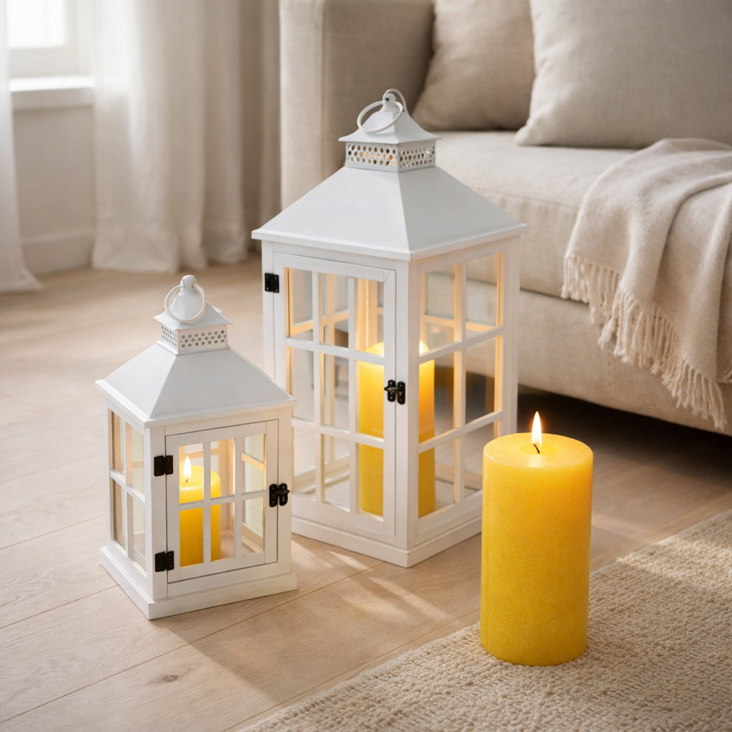 J-Line Bougie Cylindre Jaune Extra Extra Large 150U en situation