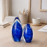 J-Line presse-papier Polypus Oval - verre - transparent/bleu - large en situation
