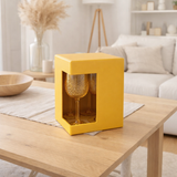 Boîte J-Line 6 Verre à vin Plastique Jaune en situation
