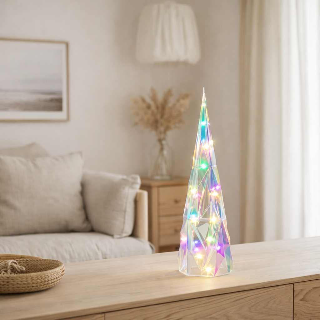 Arbre de décoration J-Line - plastique - mix - S - lumières LED en situation