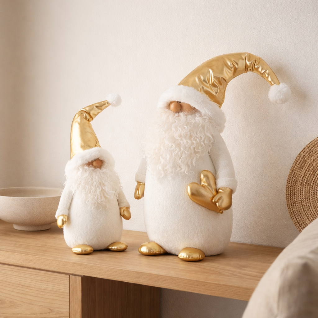 J-line Santa Golden Heart Polyester blanc / or de couleur or en situation