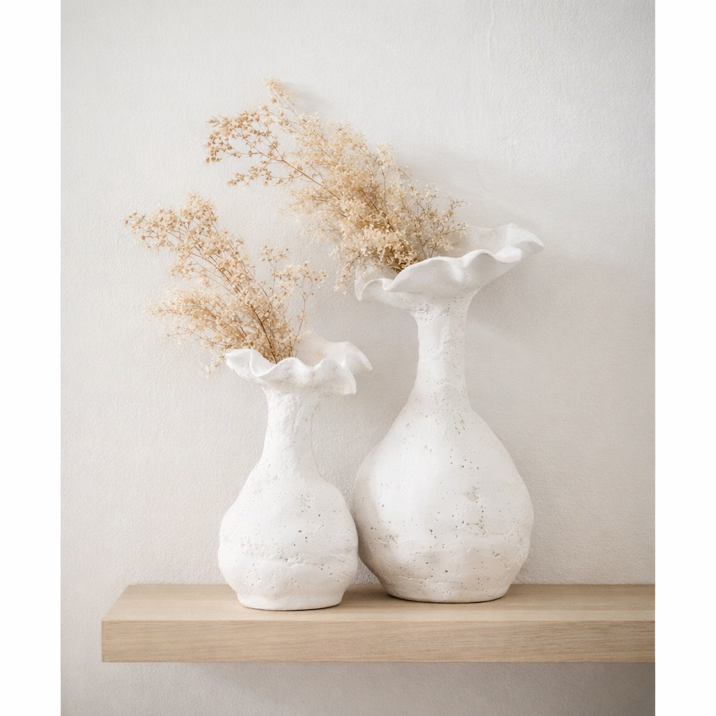 Vase J-Line Helix - céramique - blanc - petit en situation