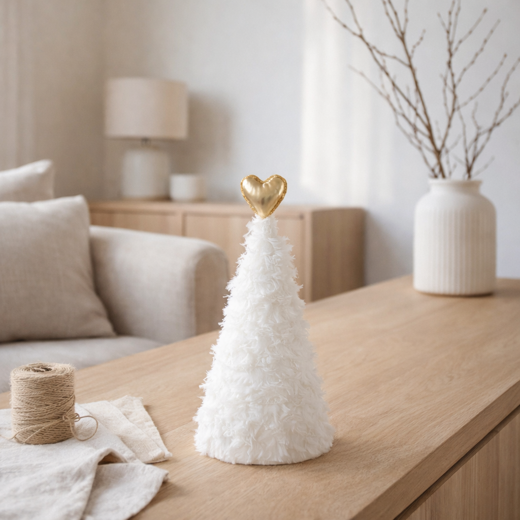 J-Line Christmas Tree Heart Golden Cœur blanc / or petit en situation