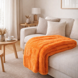 Couverture J-Line Cutie - polyester - orange en situation