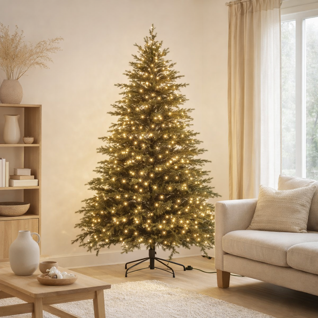 Sapin de Noël J-Line 1600 LED - plastique - vert - M en situation