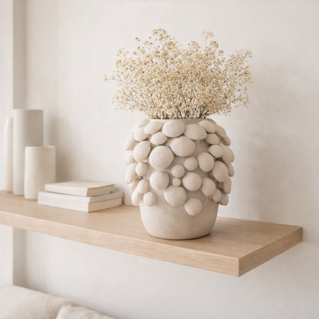 Vase J-Line Fungi - céramique - beige - S en situation