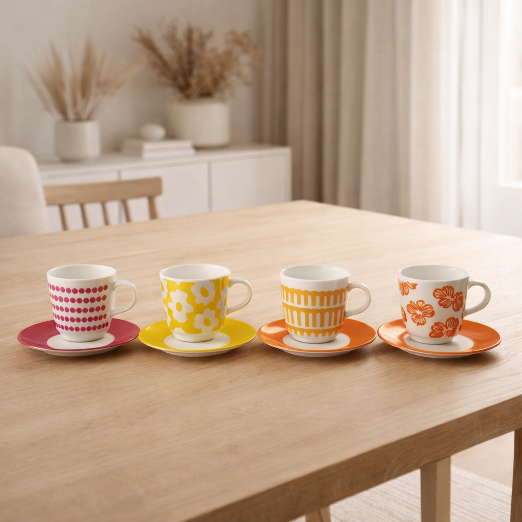 J-Line Set 4 Sacs + Boîte à Vaisselle Ceramic Mix Large en situation