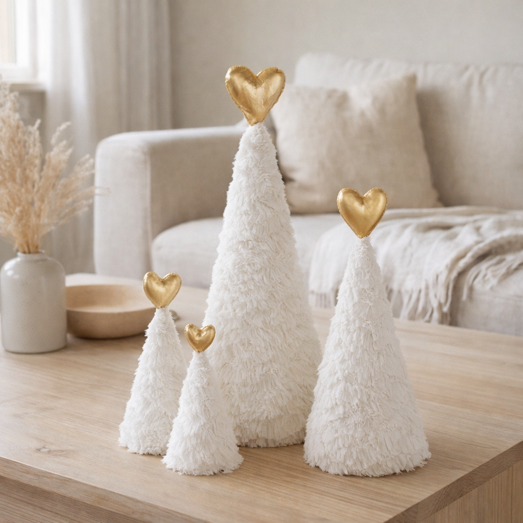 J-Line Christmas Tree Heart Golden Heart White / Gold Color en situation