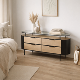 Armoire J-Line Ivy - fer - naturel/noir en situation