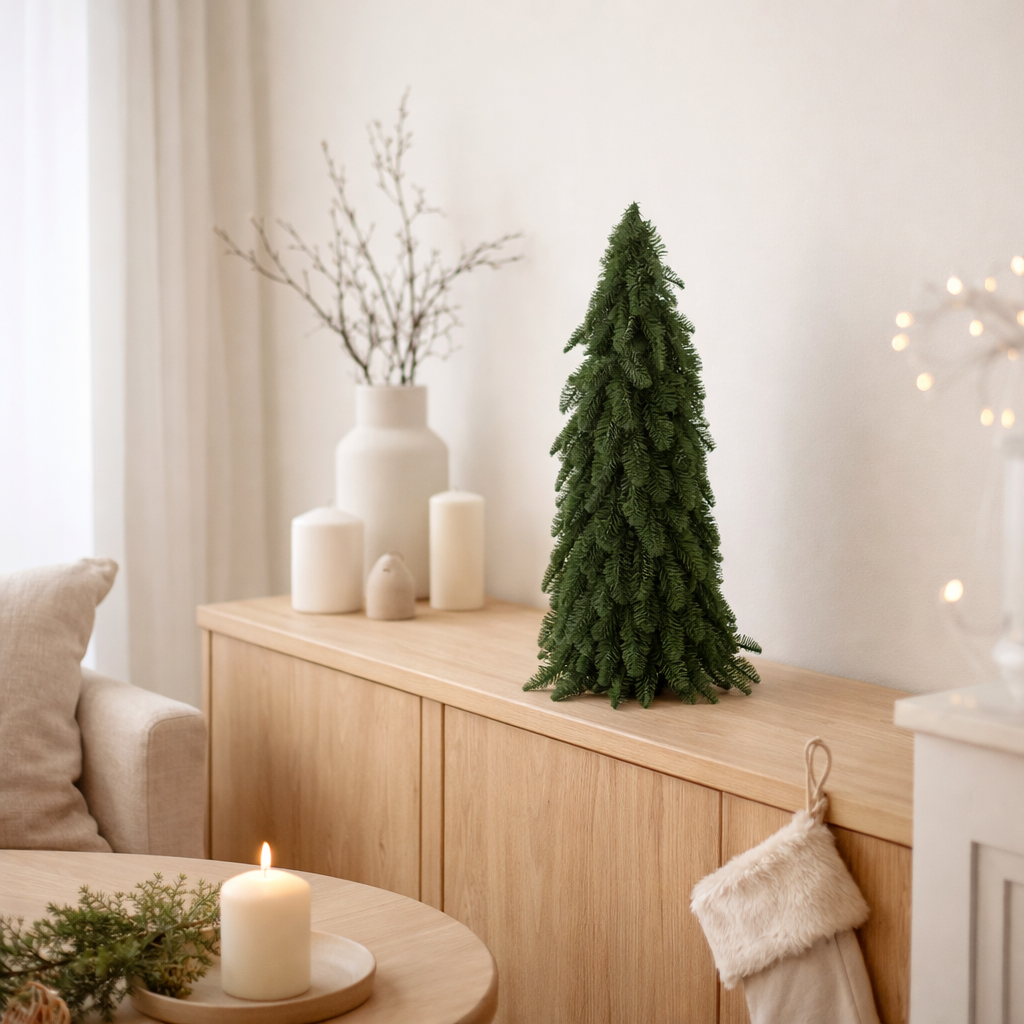 Sapin de Noël J-Line - plastique - vert - M en situation