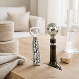 Ouvre-bouteille + bouchon de bouteille J-Line - verre - argent en situation