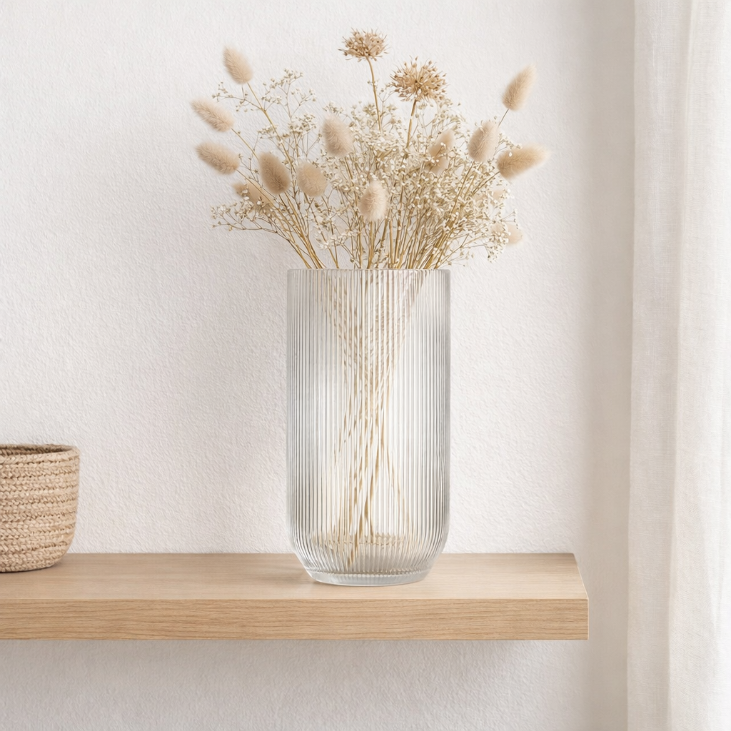 Vase J-Line Rayé - verre - transparent - L en situation