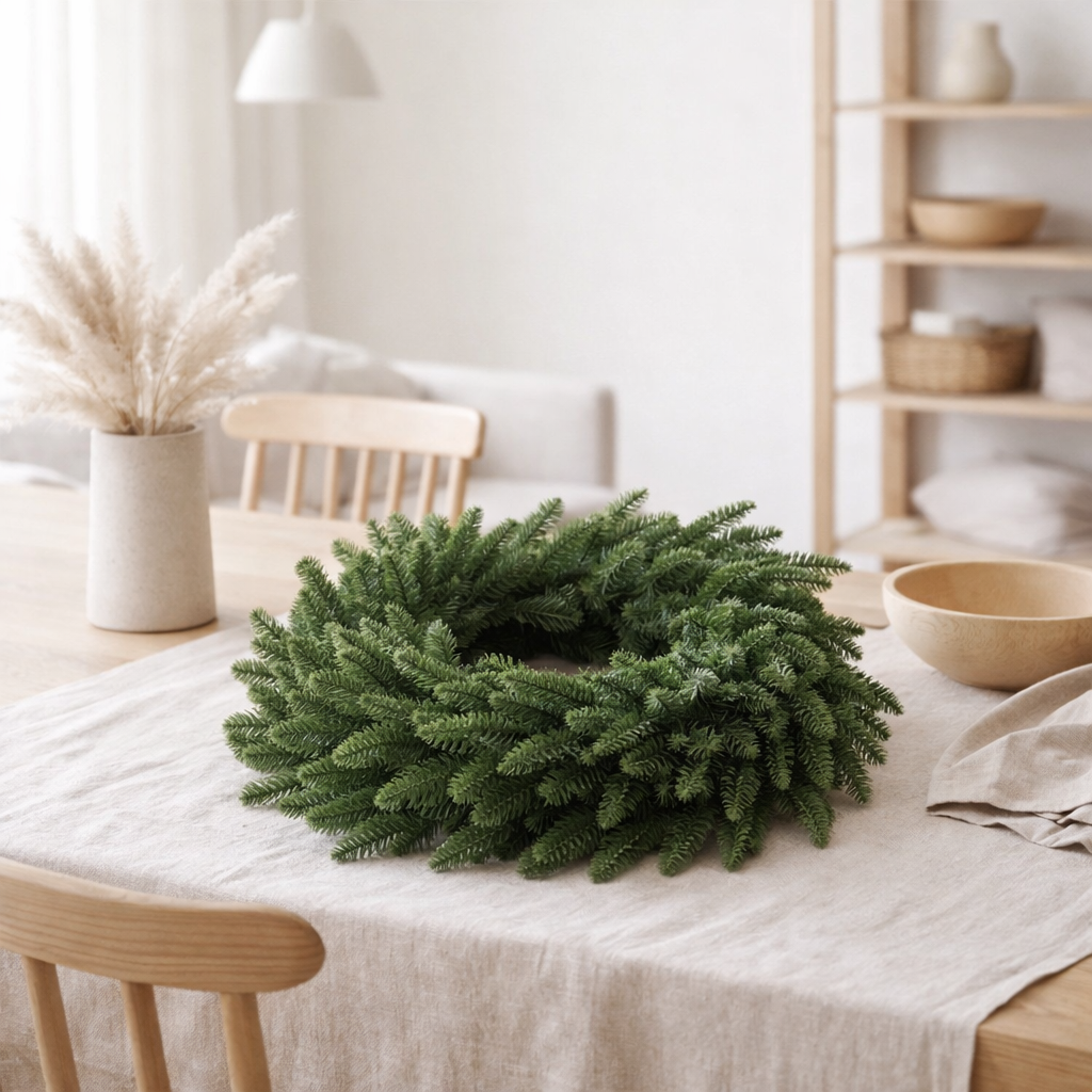 Couronne décorative J-Line - plastique - vert - M en situation