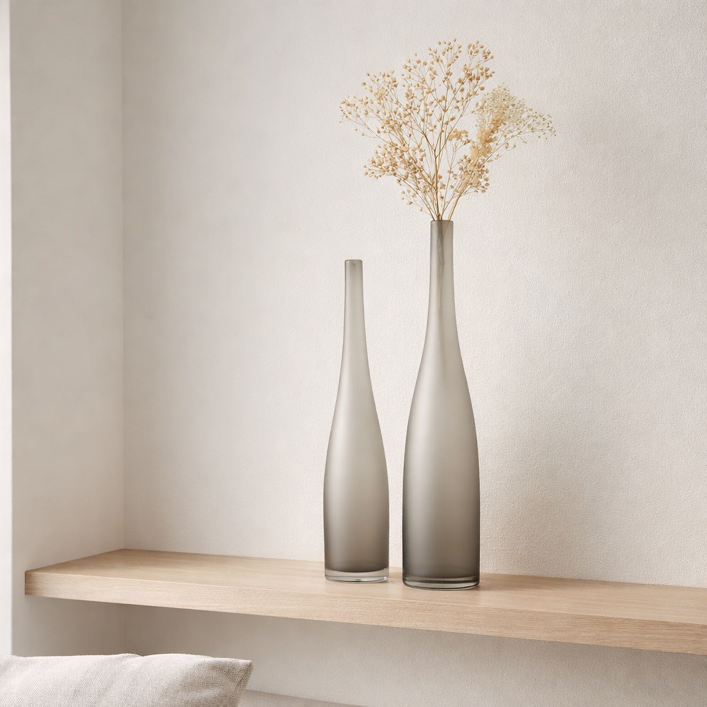 J -Line Vase Yara Flute - Verre - Gray - Ensemble de 2 à 53 cm de haut en situation