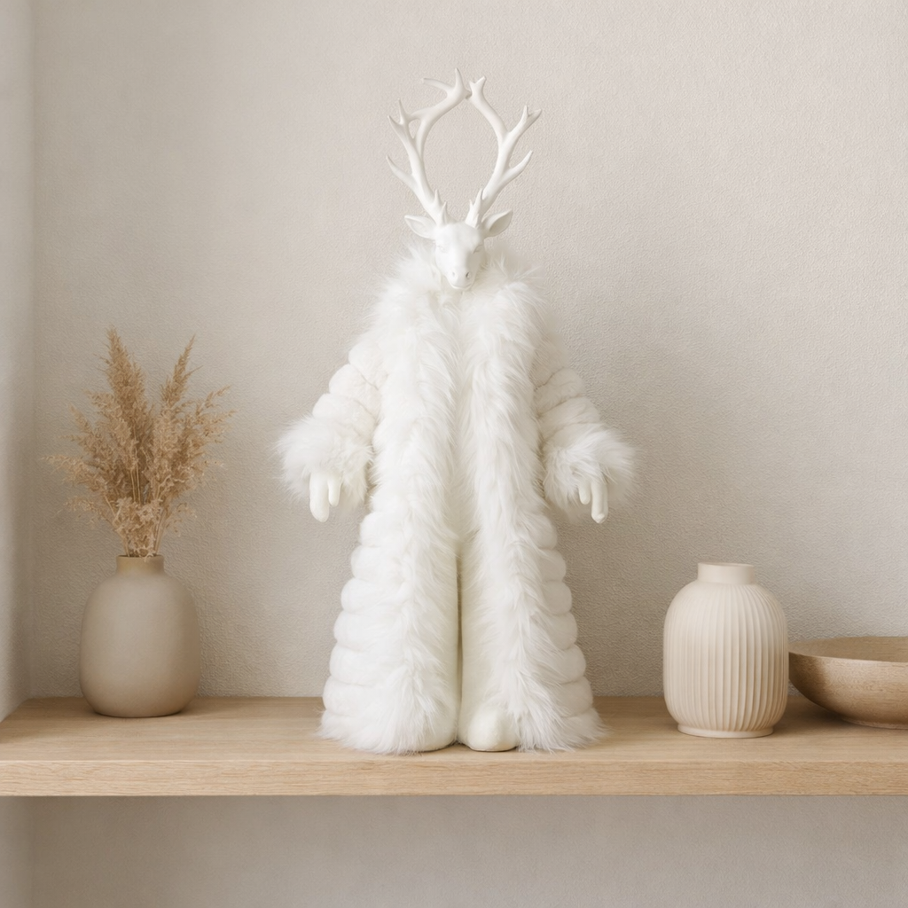 Figurine J-Line Heat Mantel - polysine - blanc - S en situation