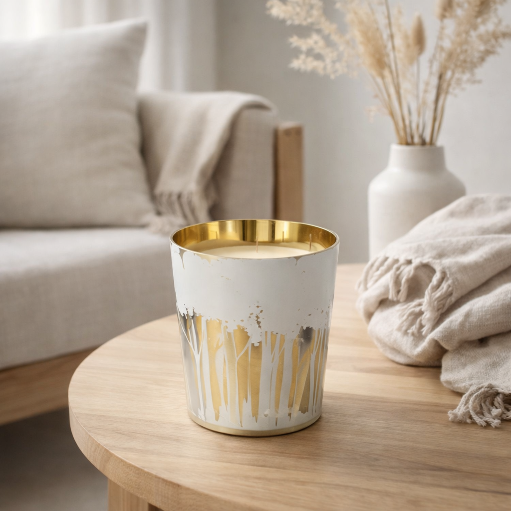 Bougie parfumée J-Line Noa Bos - blanc/shill - M - 68U en situation