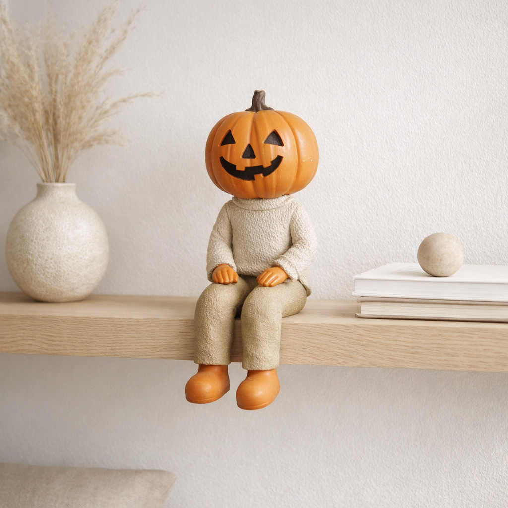Figurine J-Line Enfant Citrouille - magnésium - orange en situation