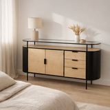 Armoire J-Line Ovy - fer - naturel/noir en situation