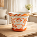 J -line Flowerpot Grenade - Céramique - Orange - Extra Large - Ø 50 cm en situation