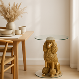 Détail de la finition brillante de la table J-Line Poodle Round