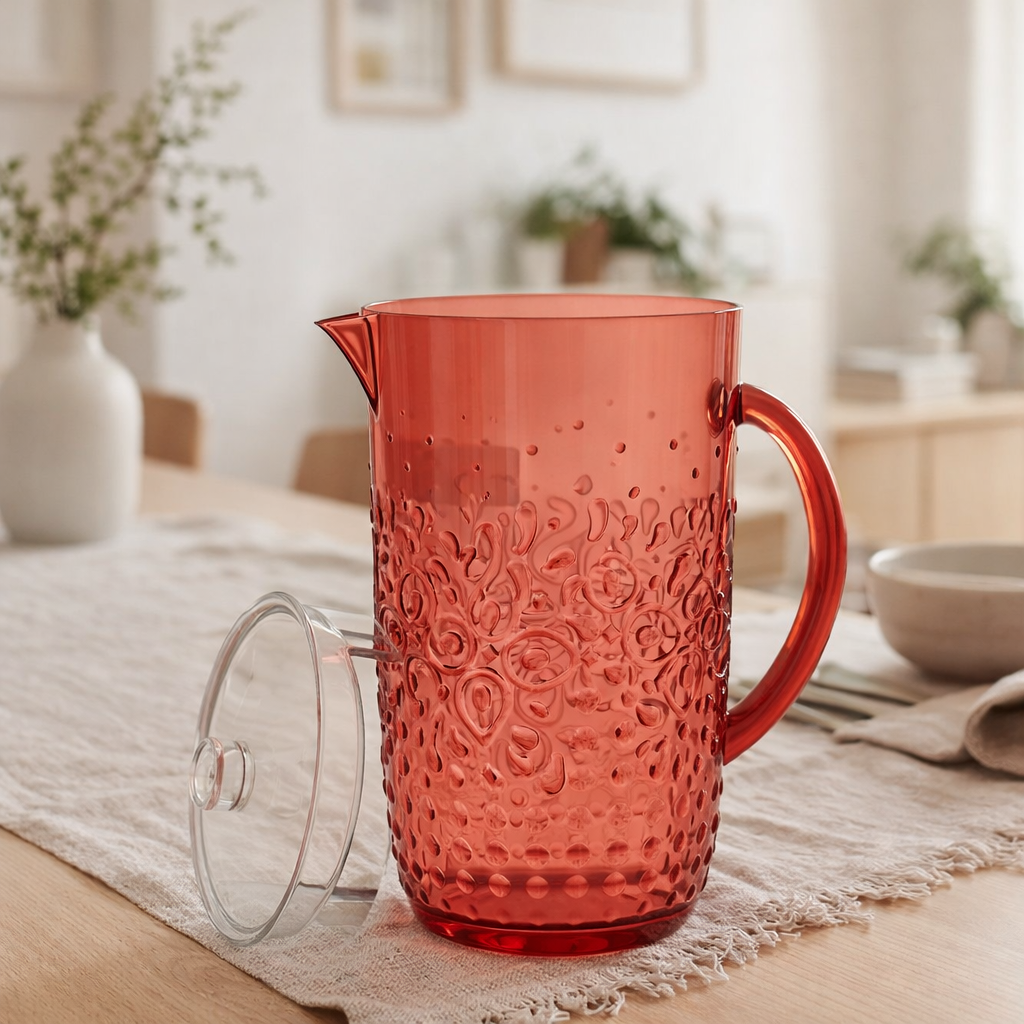 Carafe J-Line - plastique - rouge en situation