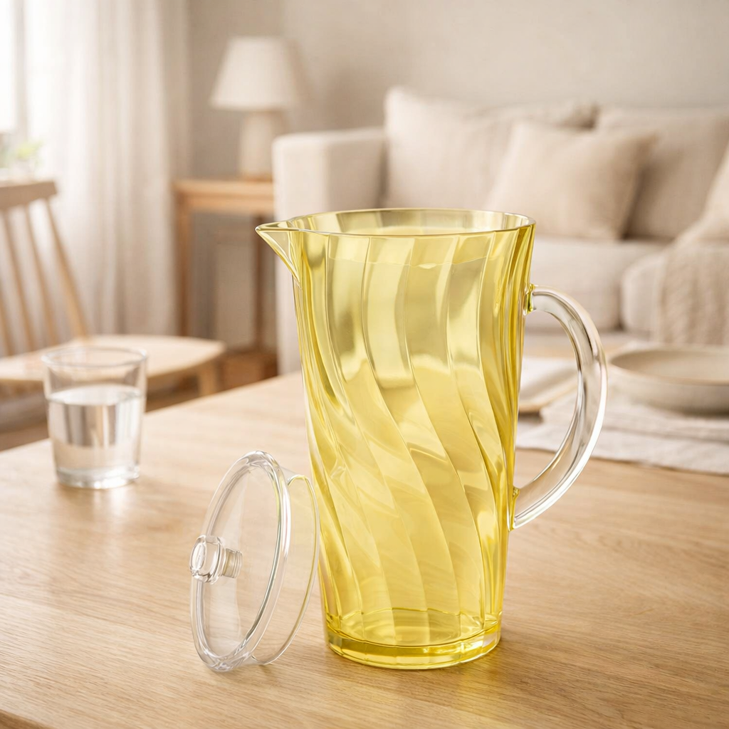 Carafe J-Line Wave - plastique - jaune en situation