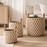 Panier à linge | Panier à plantes | Panier de Rangement KUBU en Fibre de Bananier (3 tailles) en situation