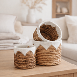 Petit panier en jonc de mer MENIK | Panier de plantes | Panier Boho tissé | Planteur | Panier de fleurs rond | Panier en macramé en situation
