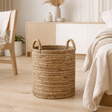 Panier à linge SYAILENDRA | Panier de plantes | Panier de rangement en fibre de banane (3 tailles) en situation
