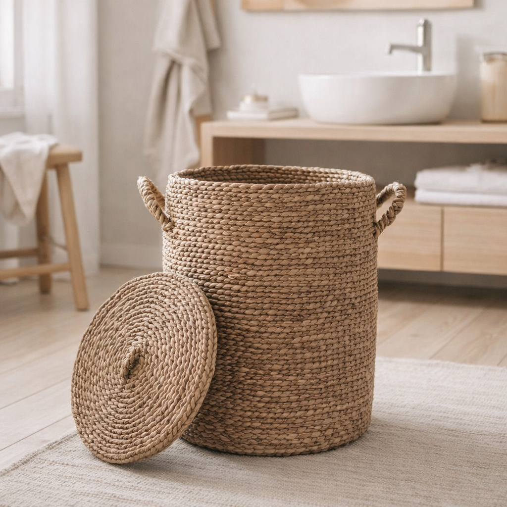 Panier de rangement IKAT | Panier à linge | Panier avec couvercle | Panier avec couvercles en situation