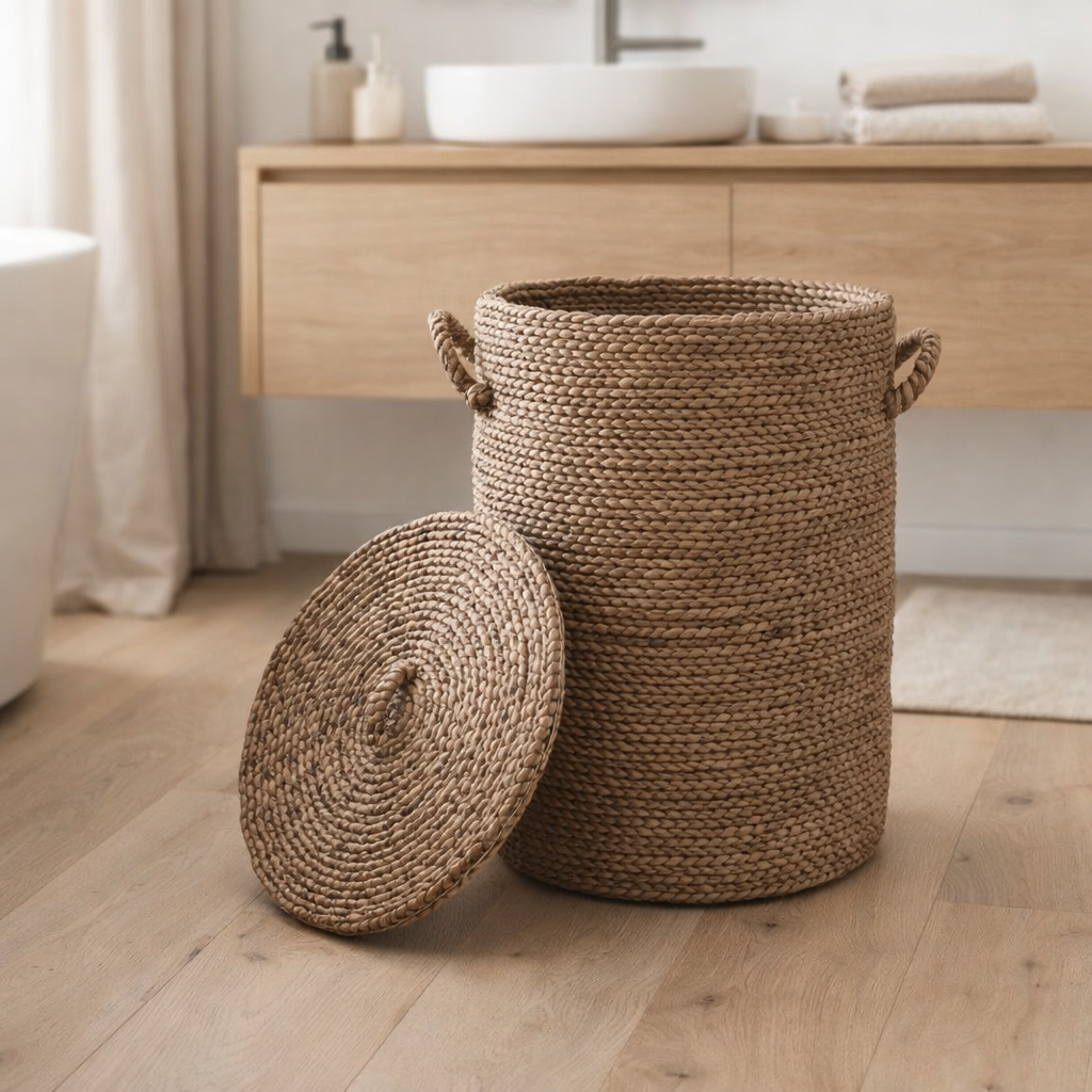 Panier de rangement IKAT | Panier à linge | Panier avec couvercle | Panier avec couvercles en situation
