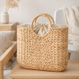 Sac d’été tissé | Sac Shopping SAMBAS en Jacinthe d'Eau en situation