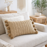 Coussin avec rembourrage | Coussin décoratif | Canapé Oreiller SANUR en Raphia en situation