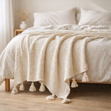 Couverture Boho en coton, couvre-lit, couvre-lit, canapé, 110x200 cm, TENUN, tissé à la main en coton en situation