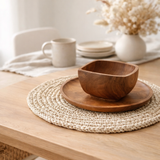 Set de table rond en raphia (lot de 2, 4 ou 6) URUP en situation