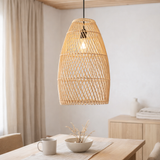 Plafonnier en rotin Abat-jour Boho TABUNG en situation