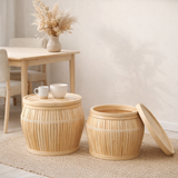 Table d'appoint | Table basse | Panier de table BATAVIA en Bambou (2 tailles) en situation